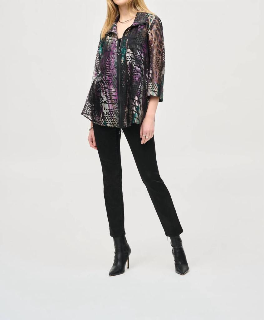 JOSEPH RIBKOFF Joseph Ribkoff - Foiled Print Denim Pant