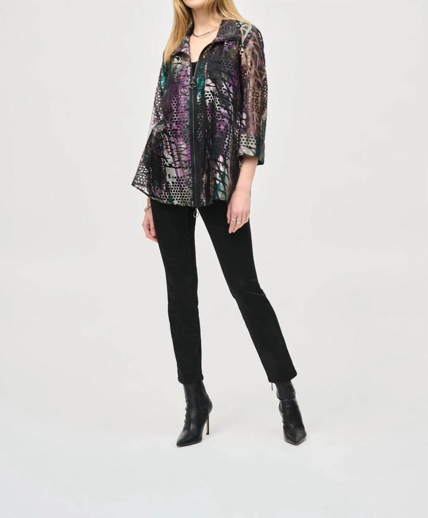 JOSEPH RIBKOFF Joseph Ribkoff - Foiled Print Denim Pant 1