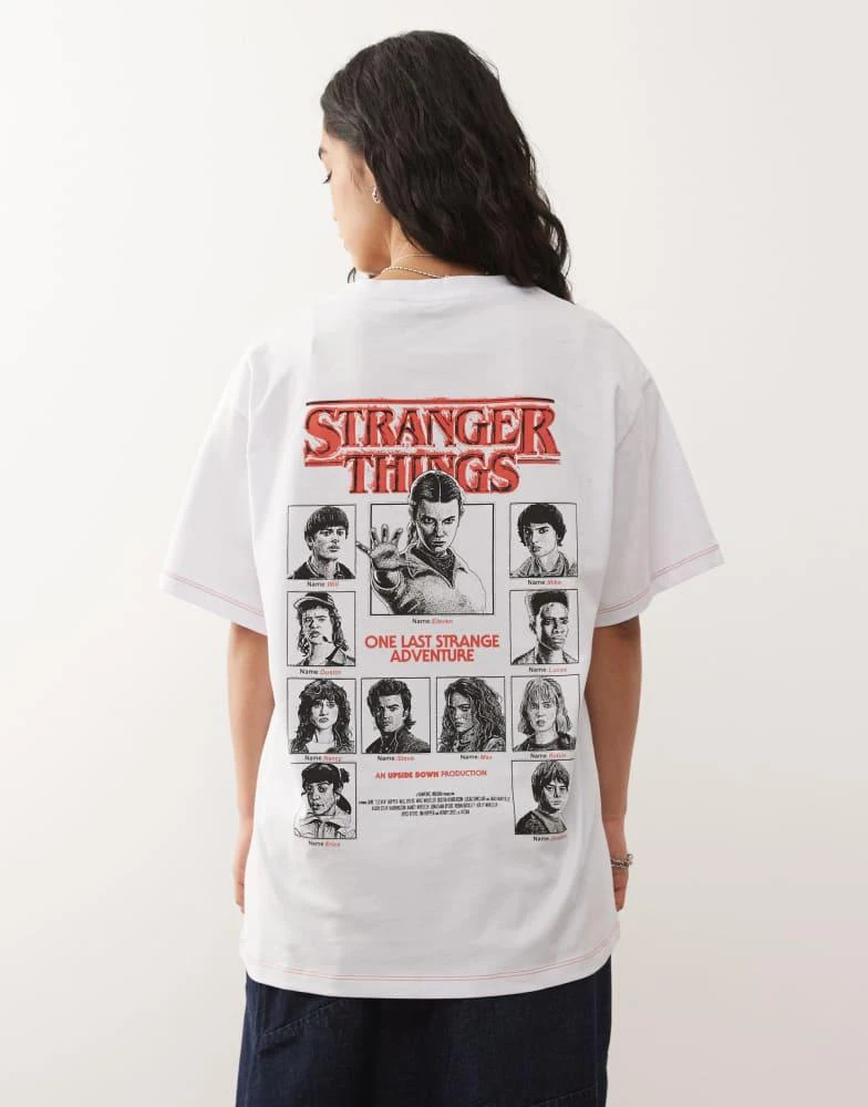 Reclaimed Vintage Reclaimed Vintage x Stranger Things unisex oversized t-shirt with character back print in white 4