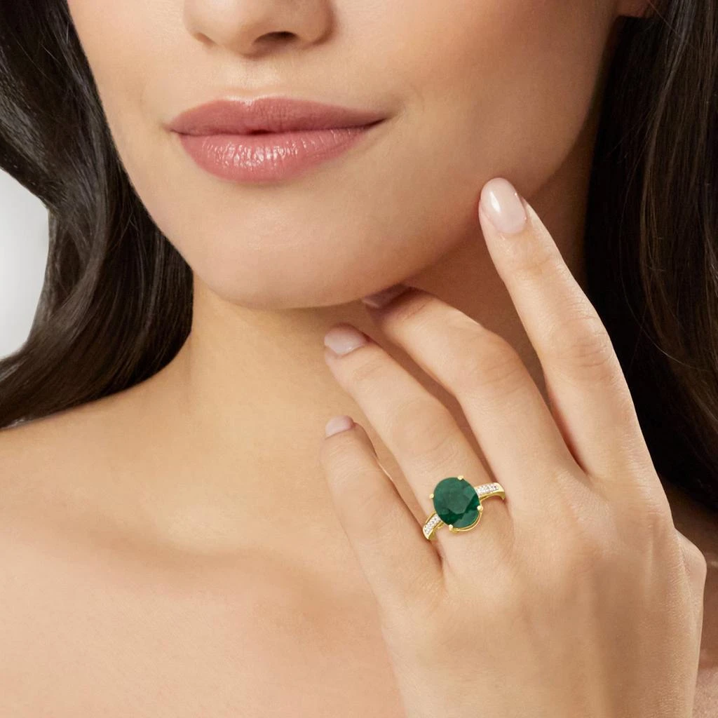 Canaria Fine Jewelry Canaria Emerald Ring With Diamond Accents in 10kt Yellow Gold 2