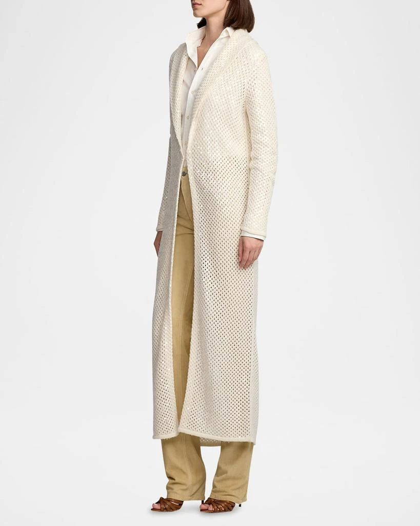 Ralph Lauren Embellished Cashmere Mesh Long Cardigan 7