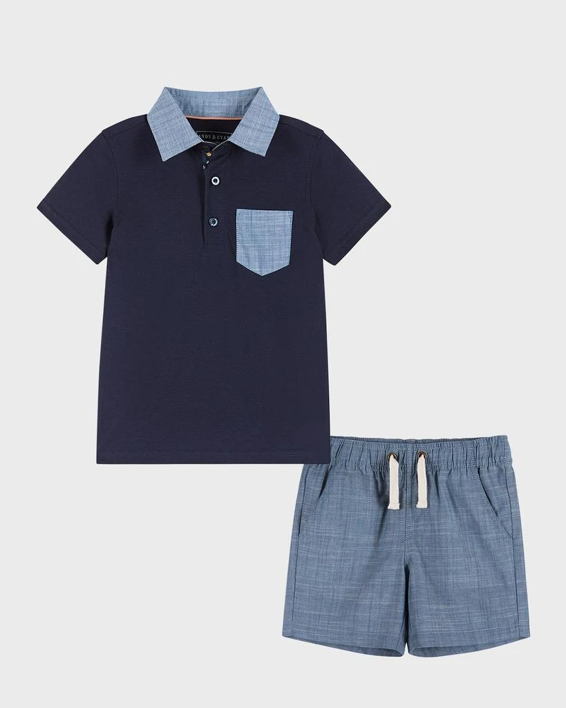 Andy & Evan Boy's Polo Shirt & Shorts Set, Size 2T-8 1