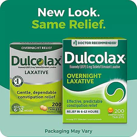 Dulcolax Dulcolax Comfort-Coated Laxative Tablets, 200 ct.