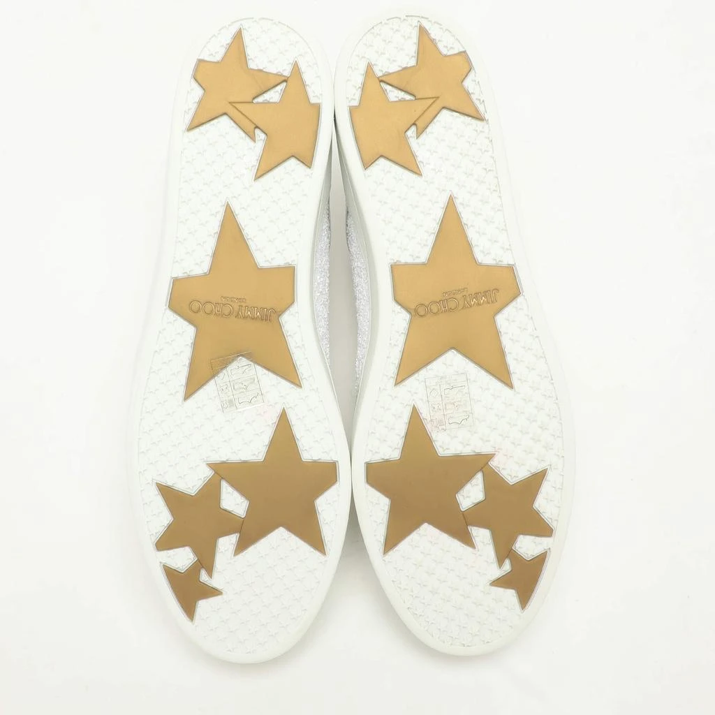 Jimmy Choo Jimmy Choo White Glitter and Leather Miami Low Top Sneakers Size 43 6