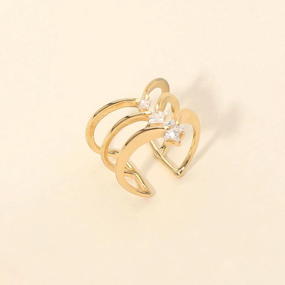 FASHNZFAB SECRET BOX_14K Gold Dipped Triple Star Accent Adjustable Ring 2