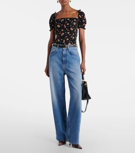 Dolce
Gabbana Floral silk-blend charmeuse top 2