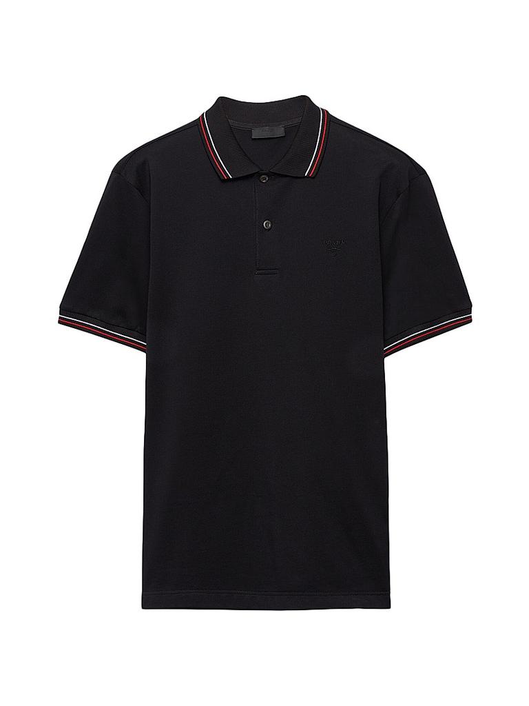 トップス PRADA logo plate polo shirt Prada Prada Logo Embroidered Short Sleeved Polo Shirt - Polo