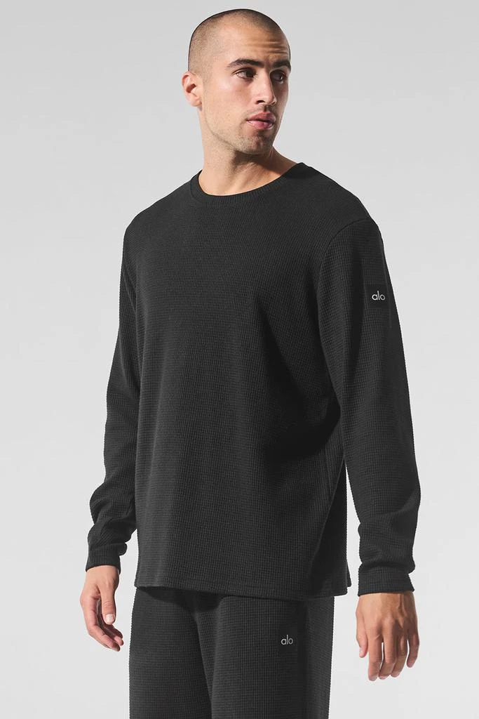 Alo Elevate Waffle Long Sleeve Crew - Black 1