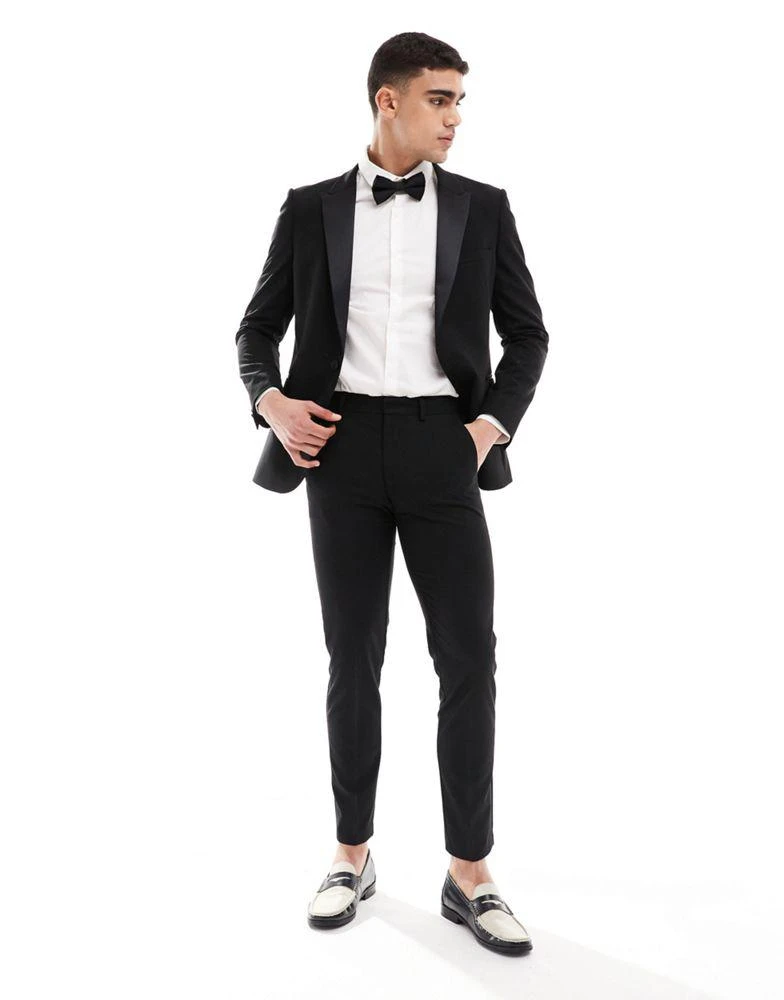 ASOS ASOS DESIGN new skinny tuxedo jacket in black 3
