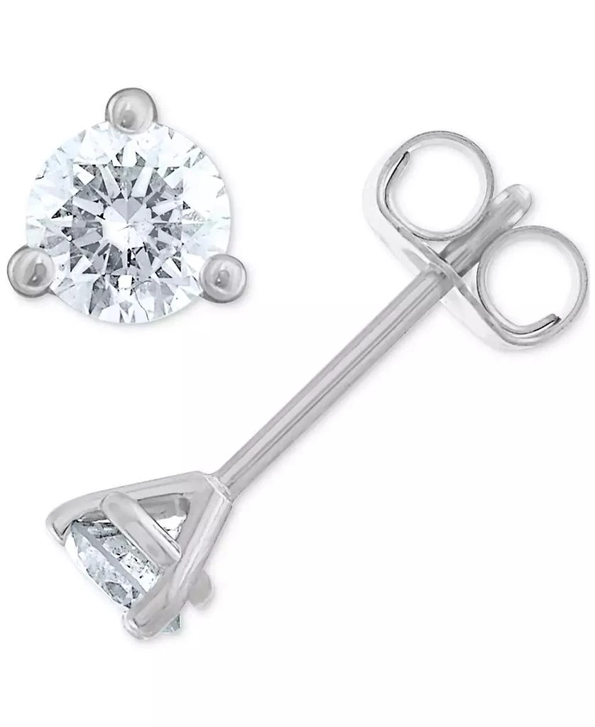 Macy's Certified Near Colorless Diamond Stud Earrings (1 ct. t.w.) in 18k White Gold 1