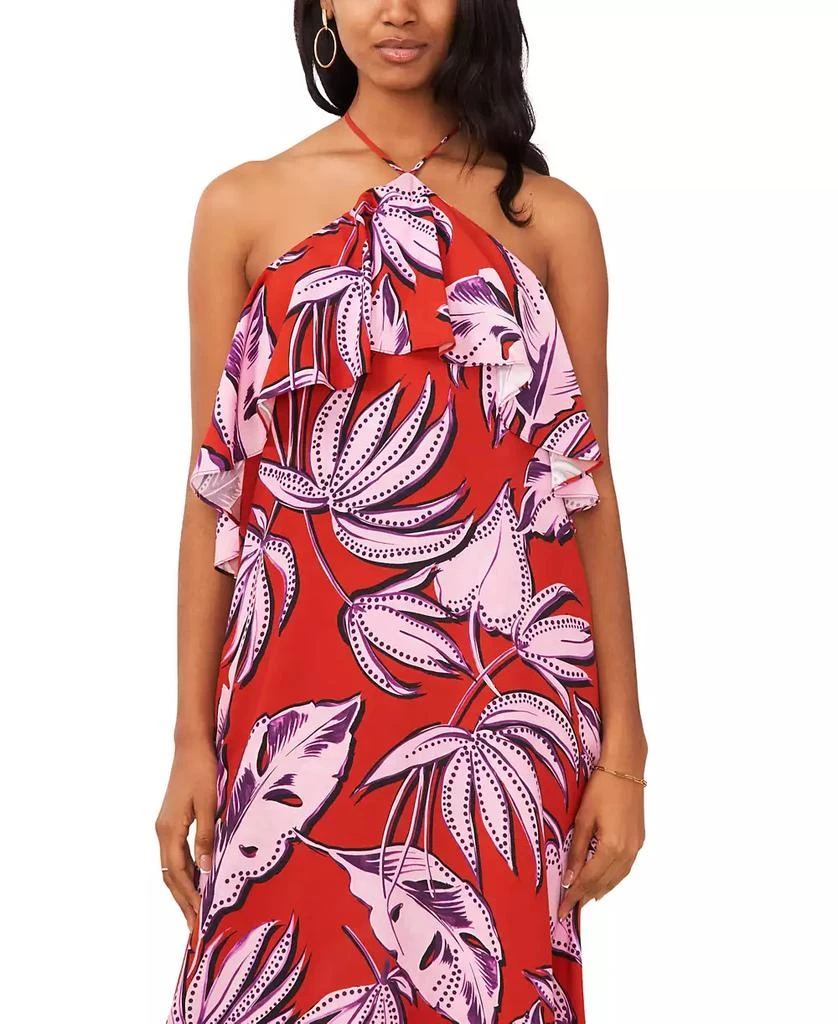 1. State Women's Tropical Print Ruffled Halter Neck Maxi Dress 4