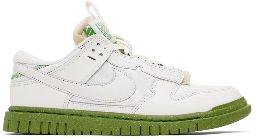 Nike White & Green Air Dunk Low Jumbo Sneakers