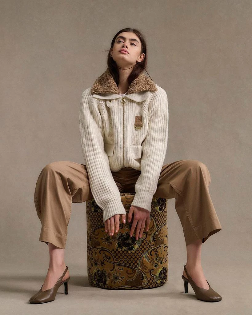 Barbour Marla Knitted Bomber Cardigan Sweater 2