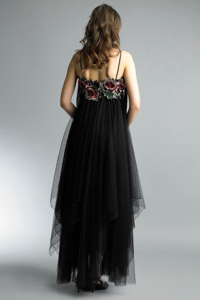 Basix Black Label Uneven Length Floral Embellished Dress