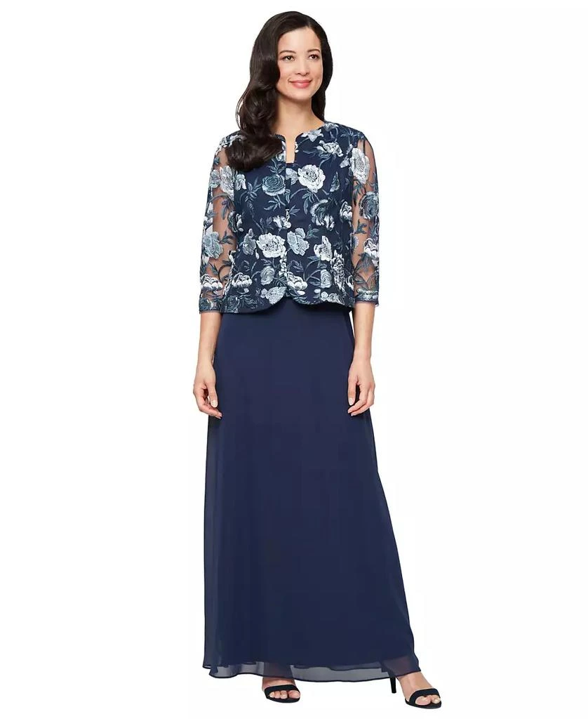 Alex Evenings Women's Stretch Tulle Jacket Dress 1