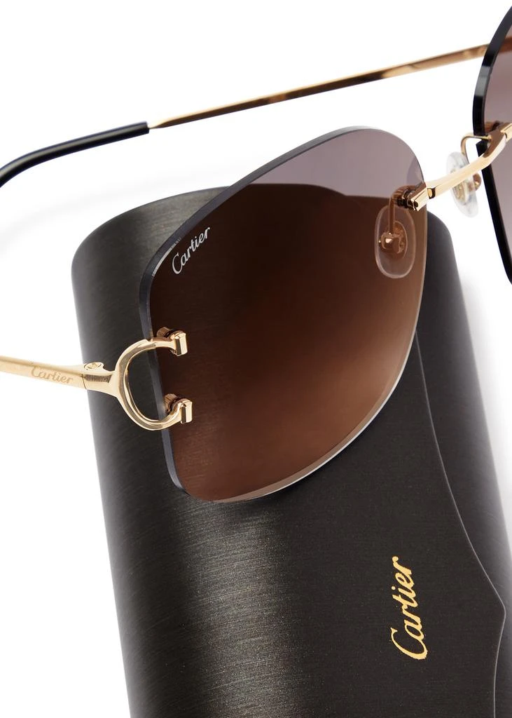 Cartier Signature C De Cartier rimless oversized sunglasses 4