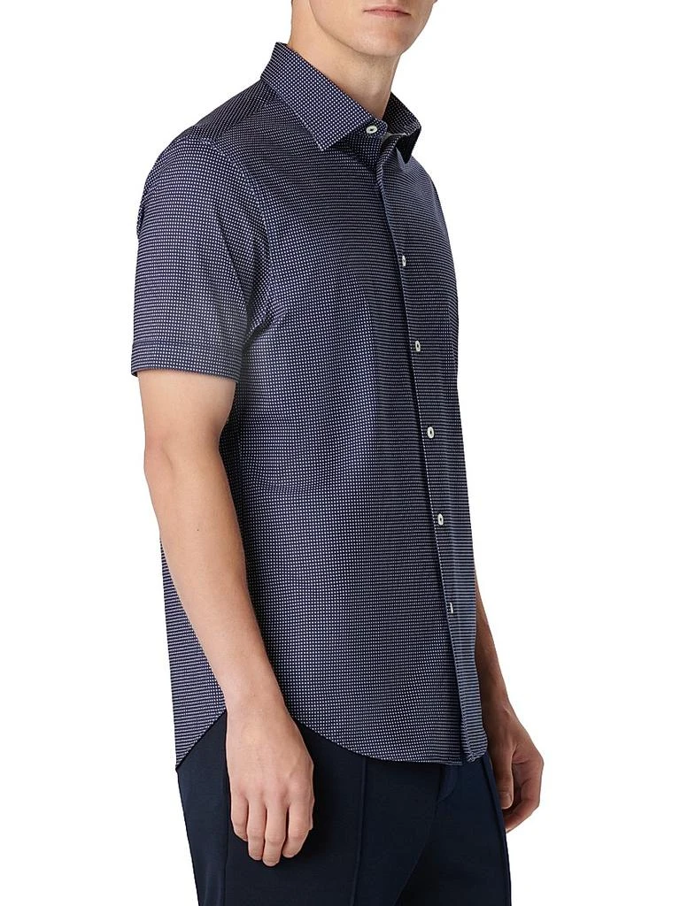 BUGATCHI OoohCotton® Miles Pin Dot Short-Sleeve Shirt 4