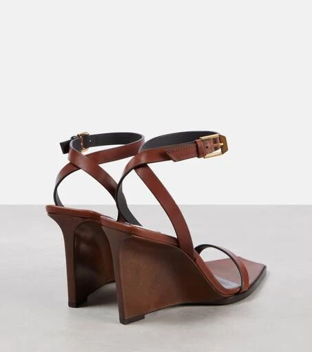 Yves Saint Laurent May 90 leather wedge sandals 2