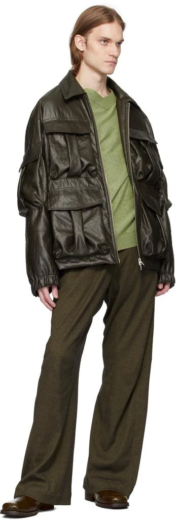 Omar Afridi Khaki Knee Darted Flare Sweatpants 4