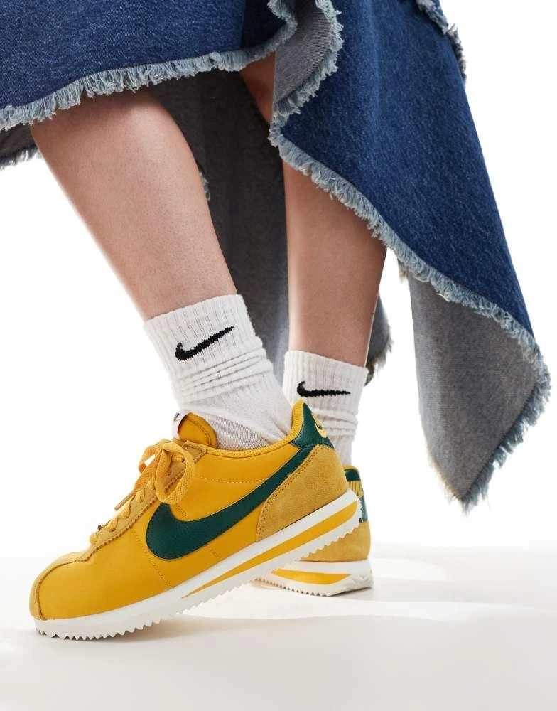 NIKE Nike Cortez TXT trainers in yellow and green 5