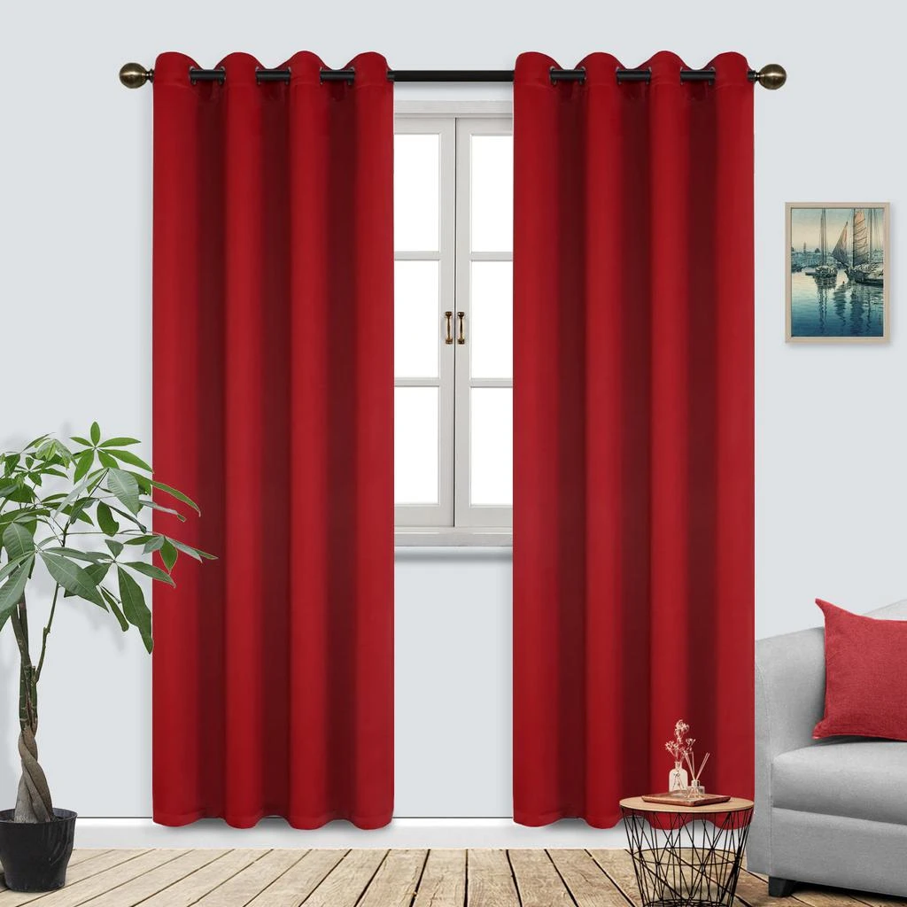 Superior Blackout Drapes Thermal Bedroom  Curtains Grommet Curtain Panels Energy Saving Curtains by 5