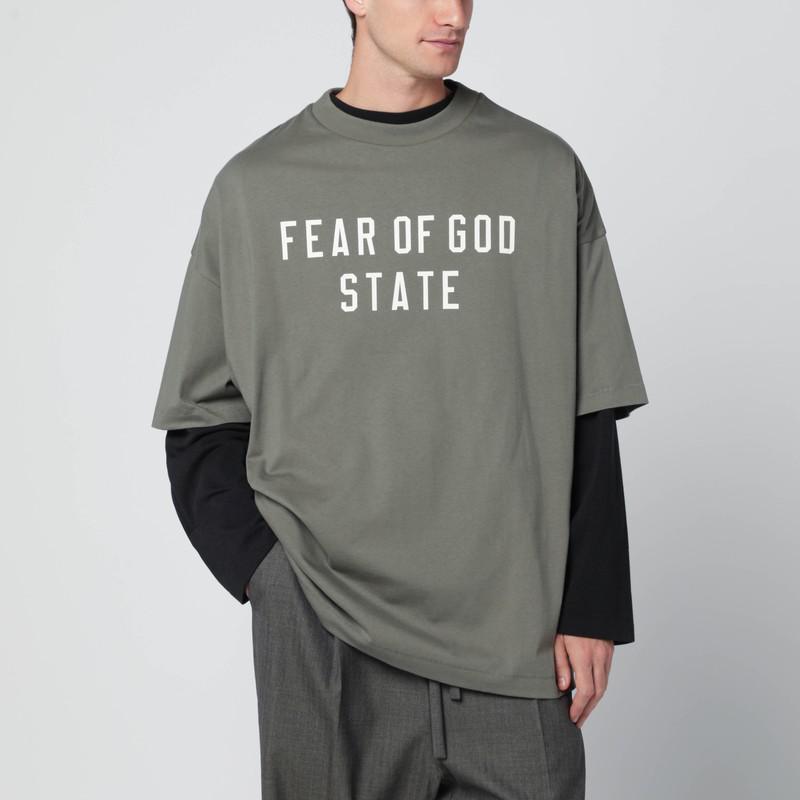 Shop Fear Of God Essentials Logo Printed Crewneck T-Shirt on Sale