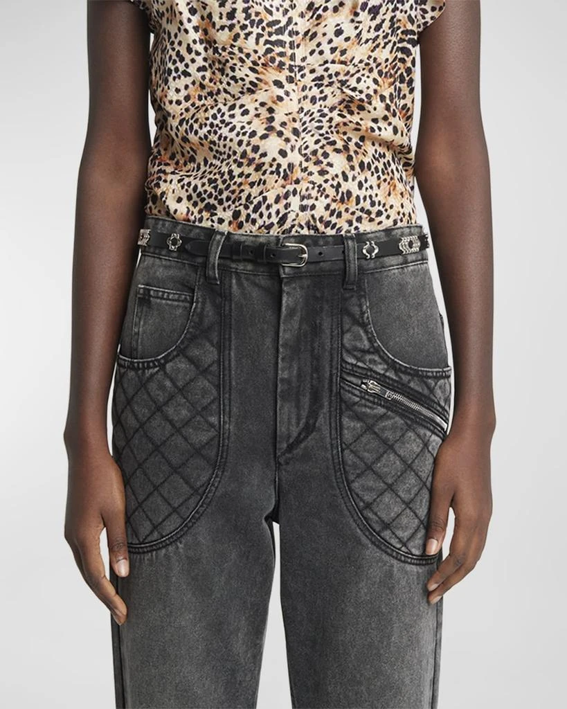 Isabel Marant Odena Leather Skinny Belt 2