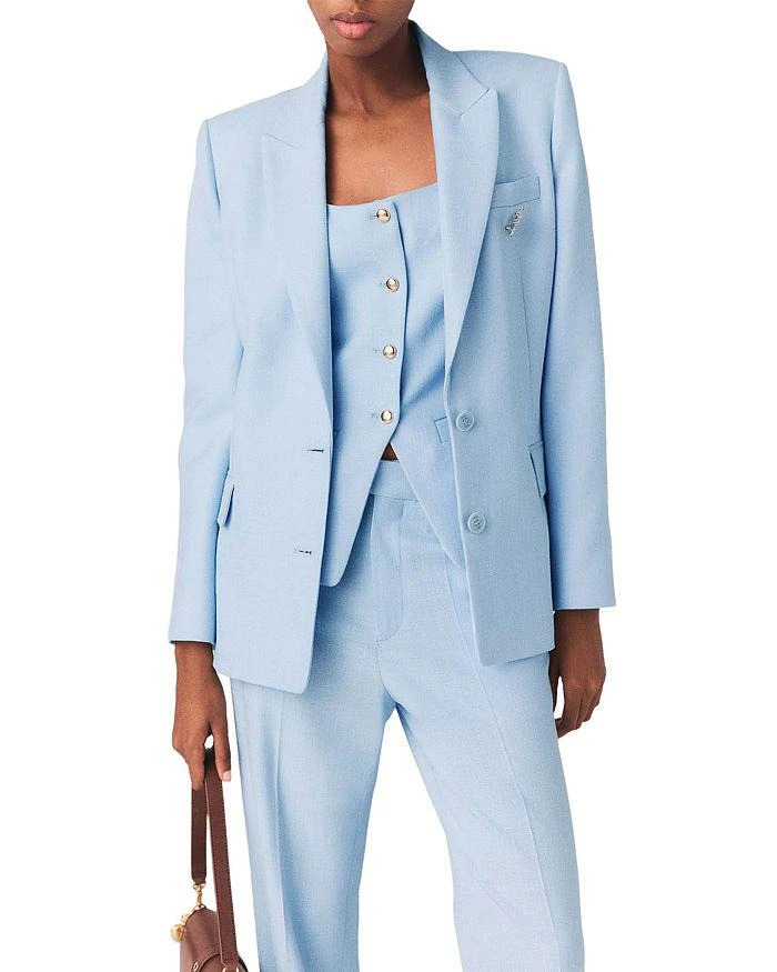 Maje Vigalue Double Breasted Suit Jacket