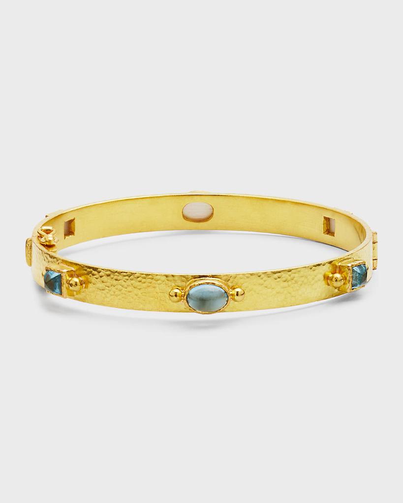 Elizabeth Locke 19K Flat Ribbon Roberta Bangle with Aquamarine