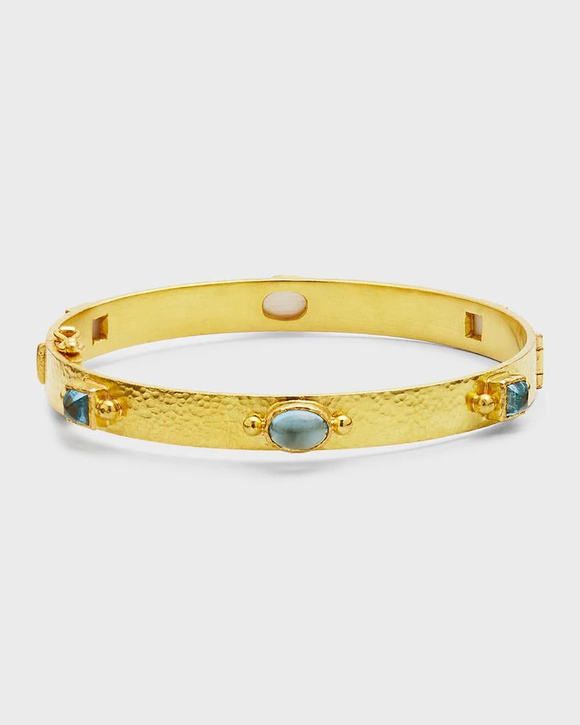 Elizabeth Locke 19K Flat Ribbon Roberta Bangle with Aquamarine 1