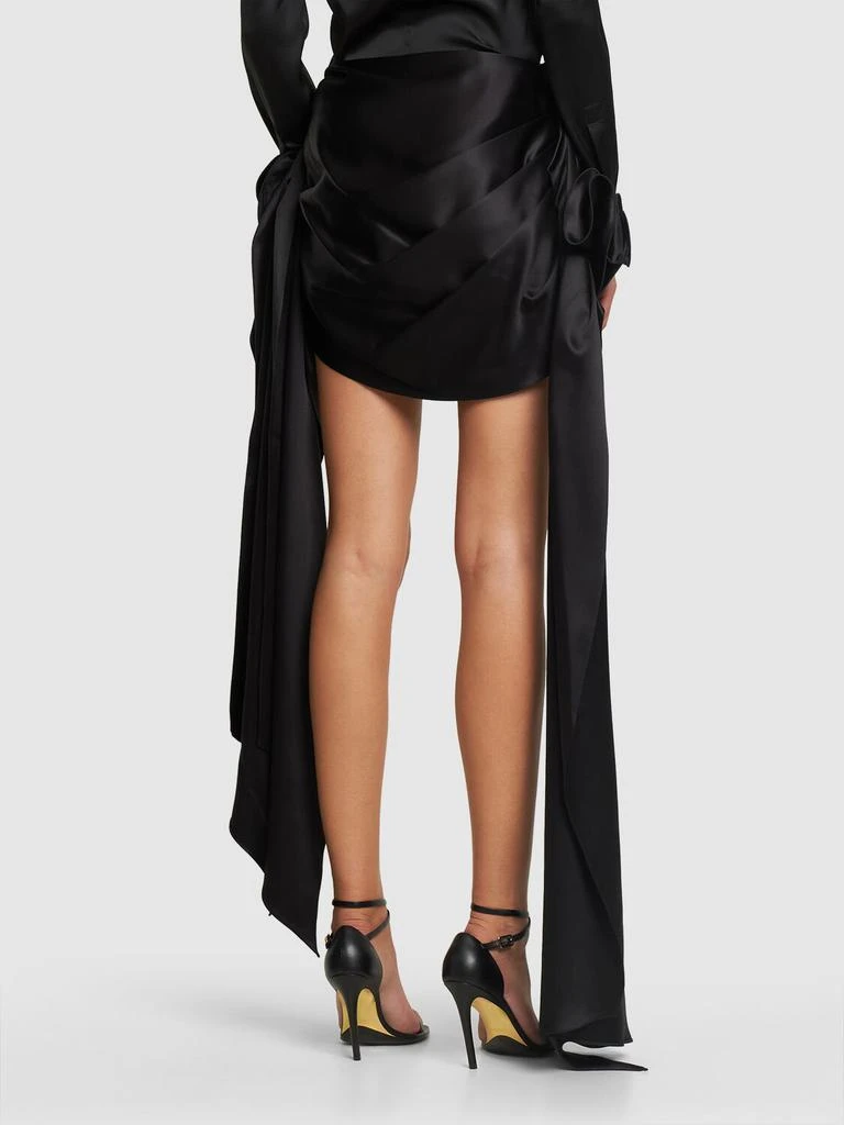 MAGDA BUTRYM Taffeta Draped Mini Skirt W/ Rose 2