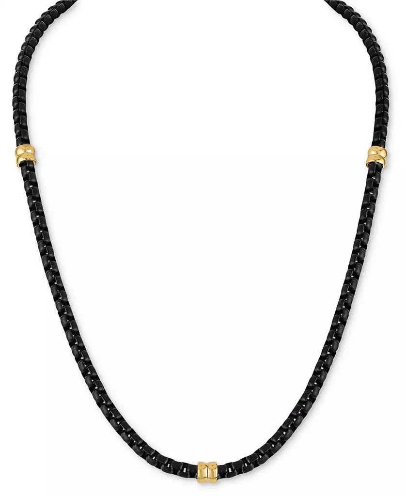 Esquire Men's Jewelry Box Link 22" Chain Necklace in Black & Gold-Tone Ion Plated Stainless Steel, Exclusively at Macy's 1