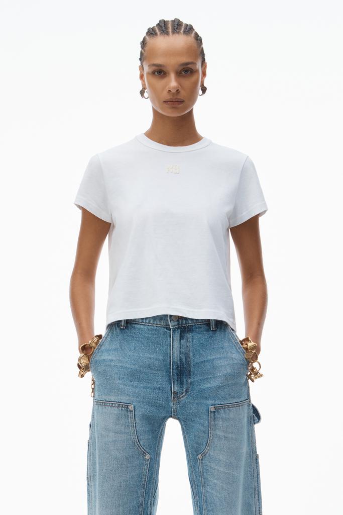Alexander Wang puff logo shrunken tee in cotton jersey