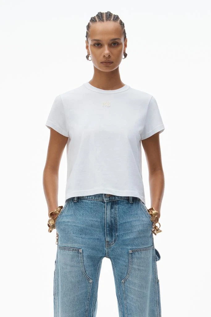 Alexander Wang puff logo shrunken tee in cotton jersey 1