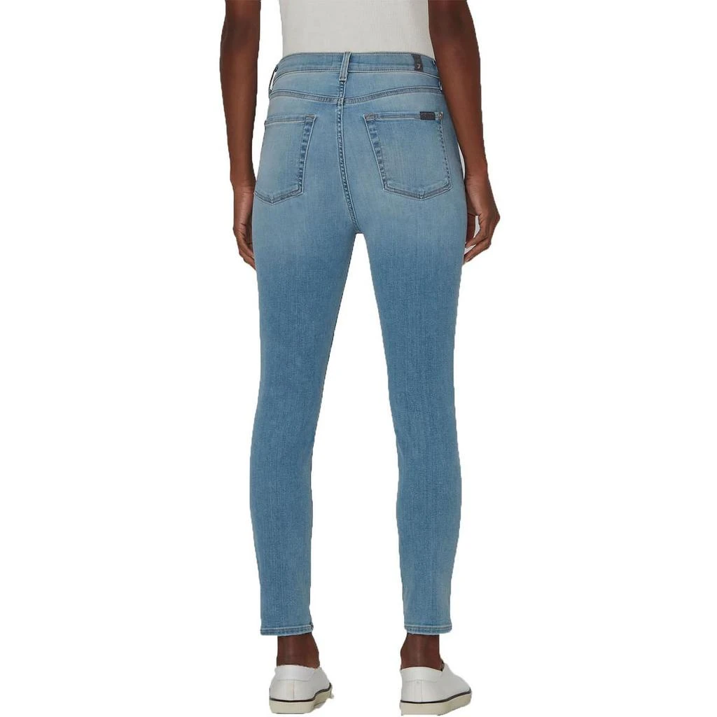 7 For All Mankind Womens Distressed Denim Skinny Jeans 2