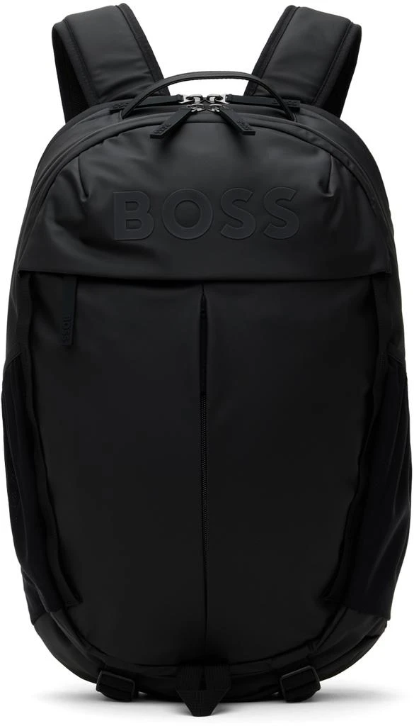 Hugo Boss Black Faux-Leather Logo Detail Backpack 1