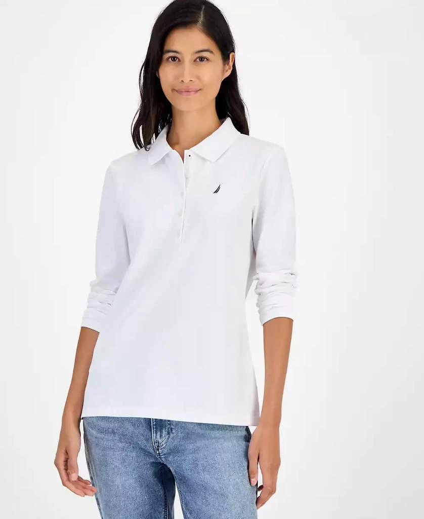 Nautica Jeans Women's Long Sleeve Polo Shirt 1