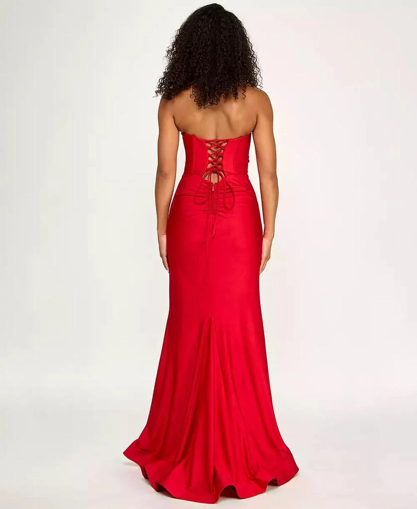 SENI & CADE Junior's Sequin Twist Front Bandeau Slim Long Gown - Dresses &  Skirts - Free Shipping - BeyondStyle