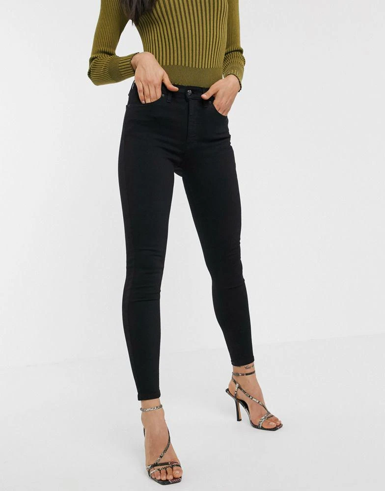 Topshop Topshop high rise Jamie jeans in black 4