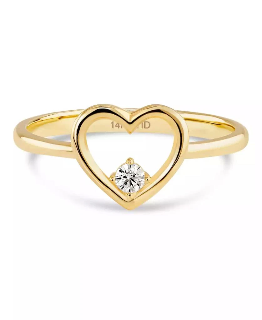 DEVATA Open Heart Ring in 14K Gold, Size 8, approx. 1.9 grams.