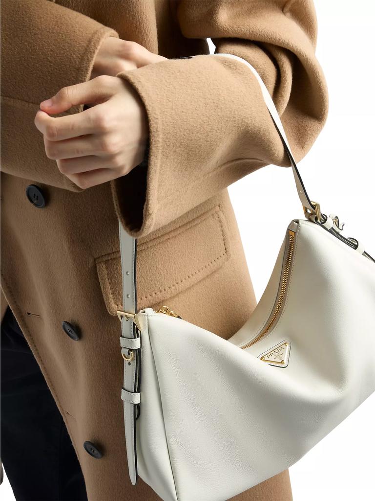 Prada large leather shoulder bag deals