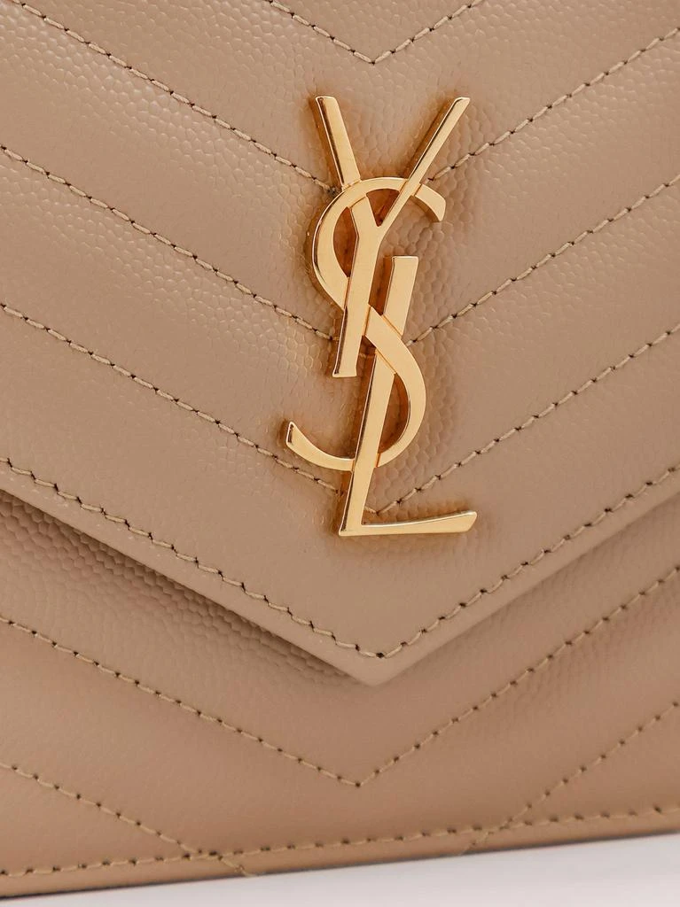 Yves Saint Laurent Envelope grain-de-poudre leather clutch bag with Cassandre chain 5