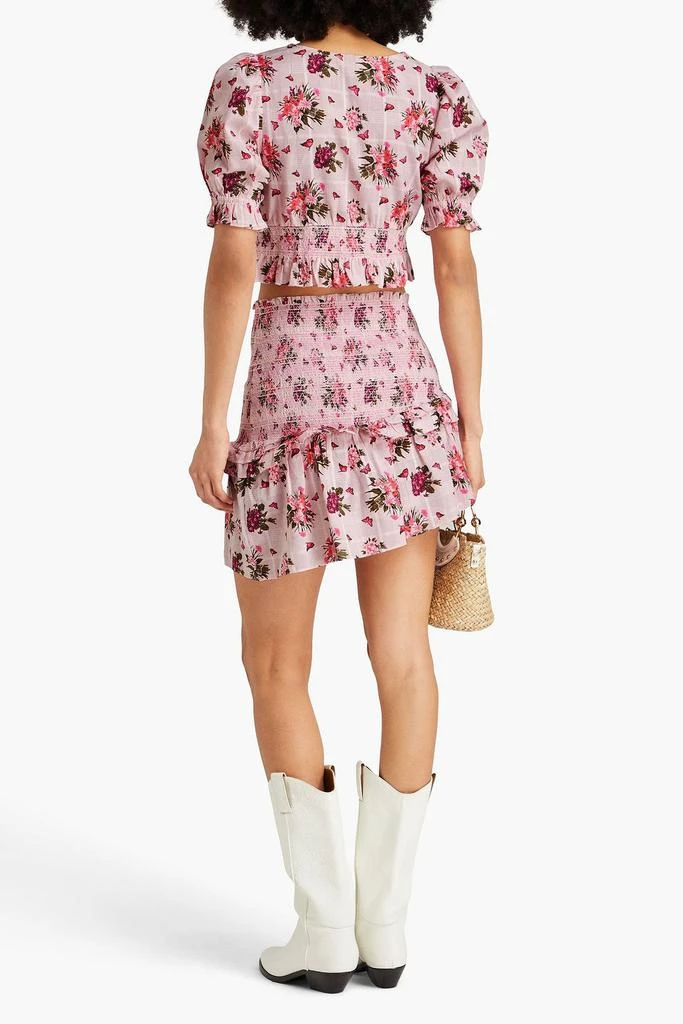 LOVESHACKFANCY Ophira cropped floral-print cotton top 3