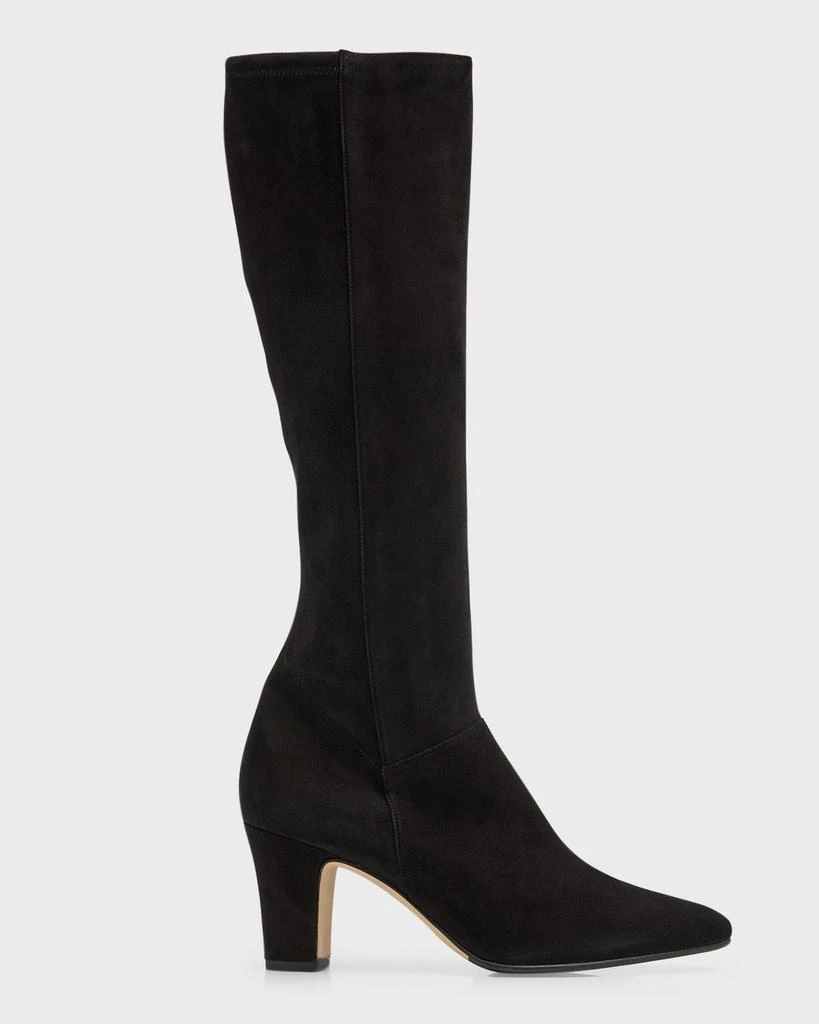 Manolo Blahnik Pitana Suede Block-Heel Knee Boots 1