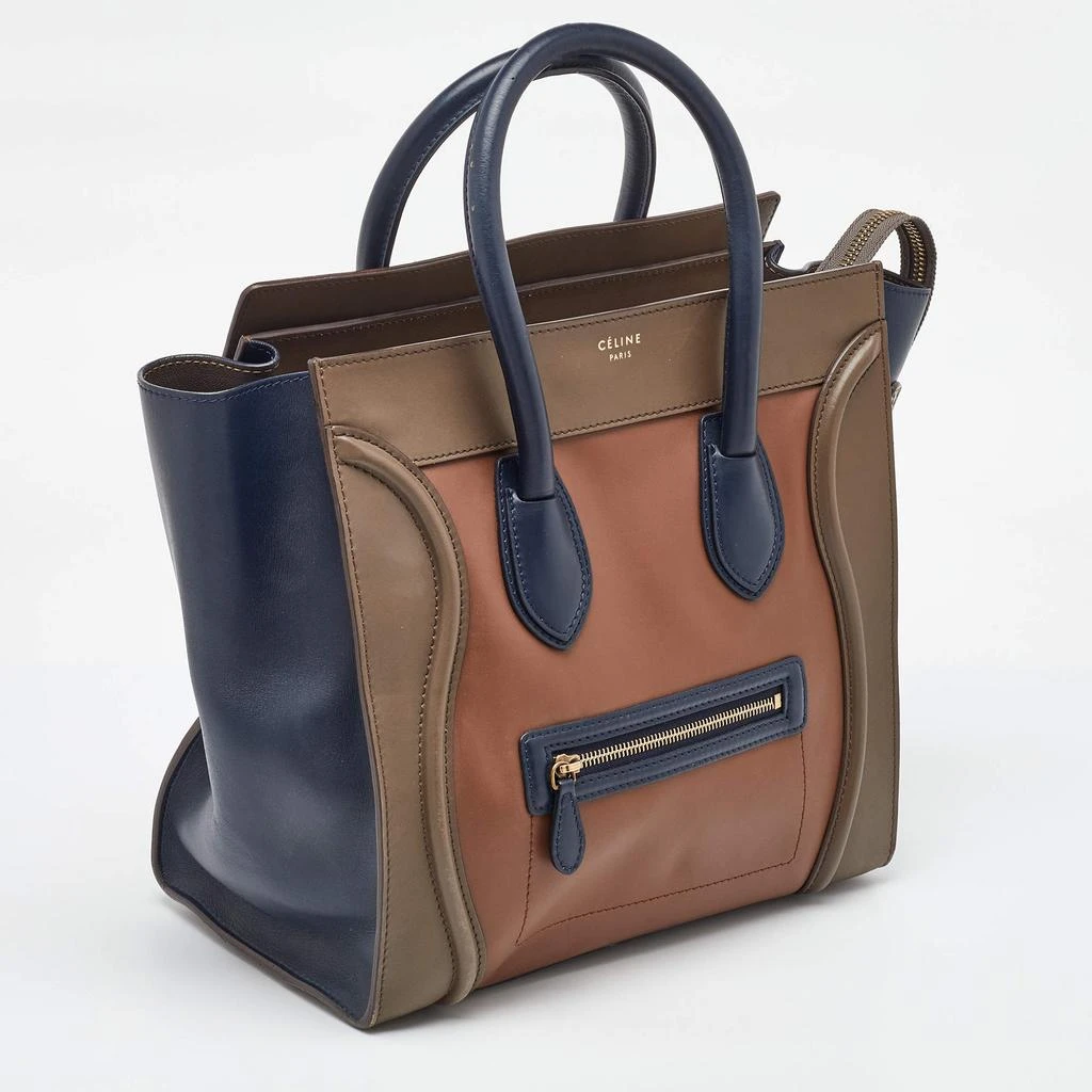 Celine Celine Tricolor Leather Mini Luggage Tote 3