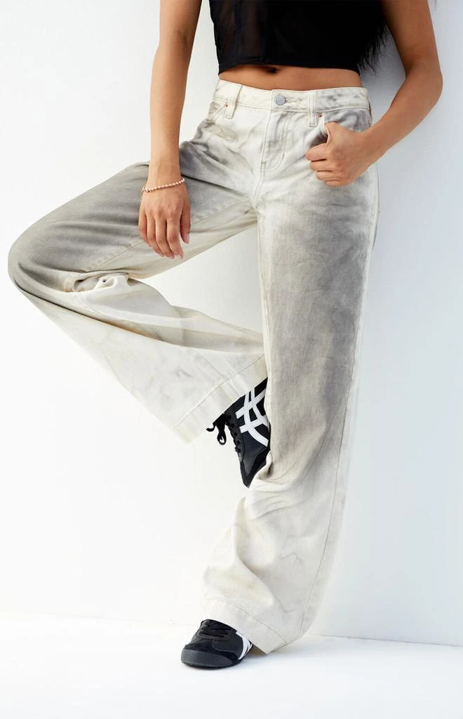 Casey Beige Mud Wash Low Rise Baggy Jeans – On Sale Now with Up to