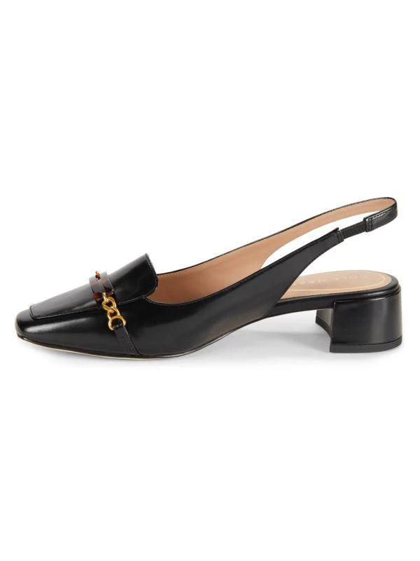 Cole Haan Penley Block Heel Leather Slingback Pumps 4
