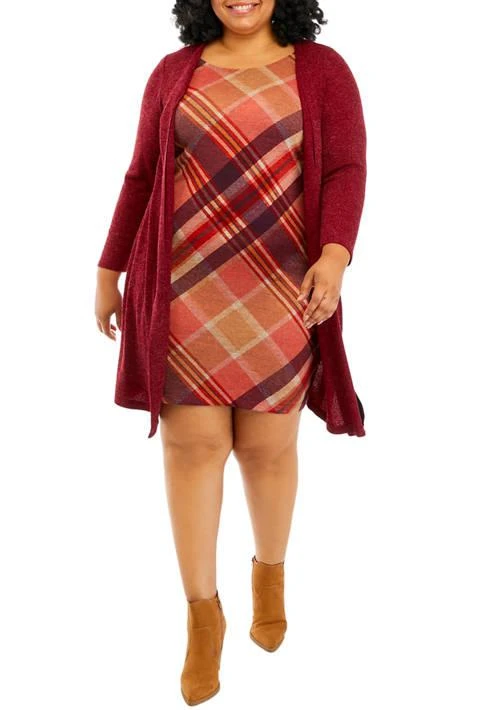 Plus Size Long Sleeve Plaid Jacket Dress  On Sale Now with Up to 70% Off |  Discover Exclusive Deals & Savings at BeyondStyle  Authentic Perceptions  Women|Work Dresses | Dresses |