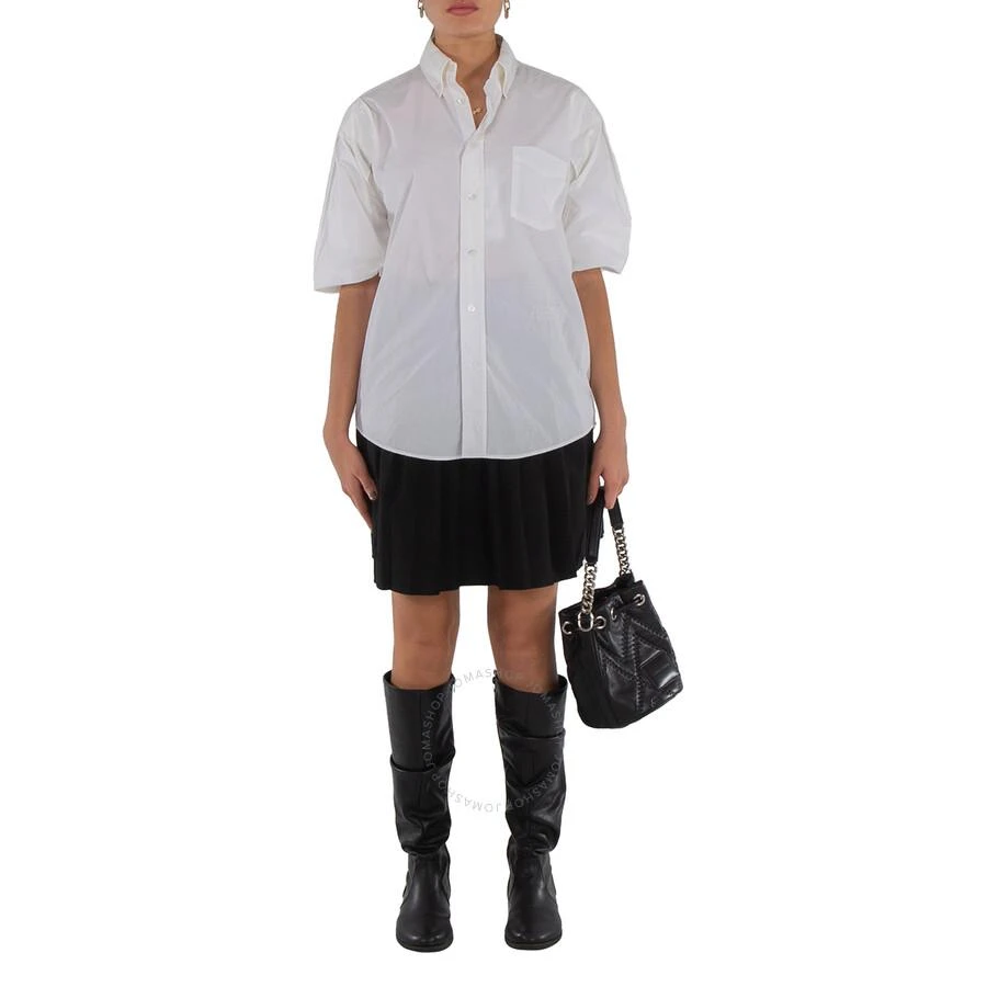 MM6 MM6  Maison Margiela Ladies White Short-Sleeve Cotton Shirt 1