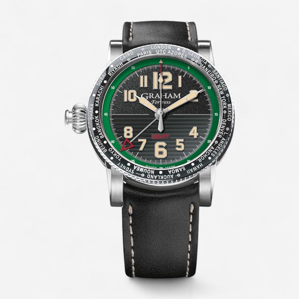 Graham’s Graham Fortress City GMT Green Stainless Steel Automatic Men's Watch 2FOBC.G04A
